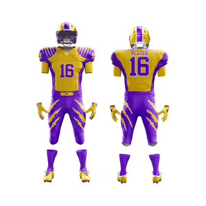 Adult American Football Team Uniform Complete Set Helmet <b>Socks</b> 100% Polyester <b>Moisture</b>-Wicking Eco-Friendly Custom Team Name - Product Image 5