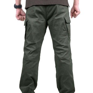 Pantalon Cargo Décontracté Homme Coupe Droite Taille Élastique Mi-Haute Kaki avec Multi-Poches – Vente en Gros Usine - Product Image 2