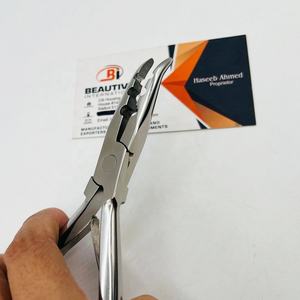 Pince courbée à 3 trous en acier inoxydable pour extensions de cheveux Remy, clip-in, trame simple, outils d'extension de cheveux avec logo gravé sur mesure - Product Image 2