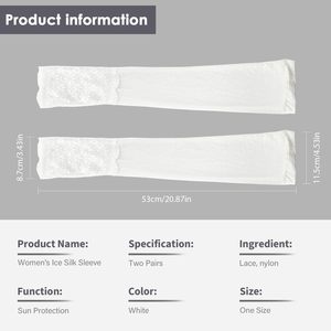 Manches en dentelle blanche pour hommes, protection anti-UV, longueur intégrale, design tendance, haute qualité, design personnalisé, viscose/polyester - Product Image 3