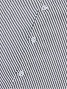 Chemise d'été 2025 pour homme à rayures, col montant, manches courtes, respirante, en polyester/coton, protection UV, coupe ample, décontractée - Product Image 5