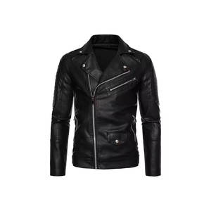 OEM ODM personalizado moda elegante Turn Down Collar Biker motocicleta chaqueta de cuero para los hombres chaqueta de cuero para las mujeres chaqueta unisex - Product Image 1