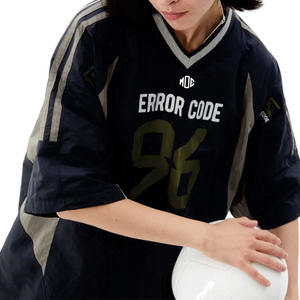 Conjunto de Jersey y Pantalones Cortos de Fútbol Americano Unisex con Logotipo Personalizado de Lujo, Ropa Deportiva de Gran Tamaño, Suministro al por Mayor OEM Personalizado - Product Image 2