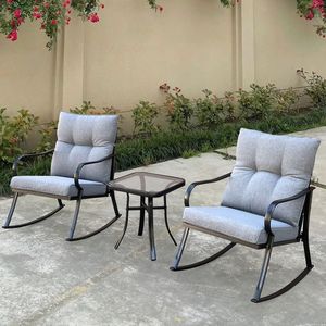 Set Sedia a Dondolo e Teiera Grigio Medio per Intrattenimento all'Aperto - Product Image 1