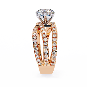 Bague de fiançailles en moissanite taille ronde, design croix, sertie pavé, bijoux de mariage pour femme - Product Image 6