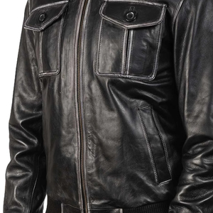 Fabricant professionnel de vestes d'hiver en cuir véritable pour hommes, vestes en cuir sur mesure de haute qualité pour hommes, prix de gros. - Product Image 4