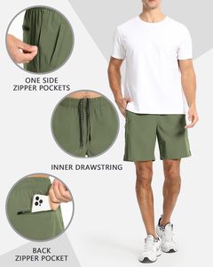 Shorts de sport personnalisés pour hommes, en toile, pour la course et la plage, doux, respirants, tendance, décontractés, avec cordon de serrage, mi-longs - Product Image 5