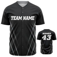 Maillot de baseball noir personnalisé pour hommes, respirant, pour l'entraînement des équipes, vêtements de sport