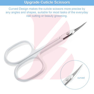 Ciseaux de beauté modernes à revêtement blanc mat, à pointe de précision, pour la coupe des cuticules, pour les kits de maquillage et de toilettage professionnels - Product Image 2