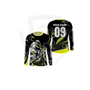Maillot de motocross personnalisé, imprimé, respirant, coupe-vent, confortable, anti-UV, séchage rapide, vêtements de sport unisexes pour la course - Product Image 3