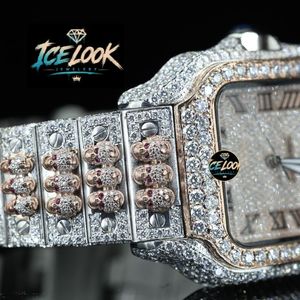 นาฬิกาข้อมือกลไก Ice Look ขนาด 40 มม. หน้าปัดทรงเหลี่ยม สายขนาด 20 มม. ทำจากสแตนเลสสตีล ดีไซน์หรูหรา พร้อมเข็มบอกเวลา - Product Image 3