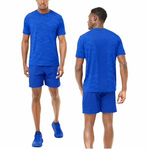 T-shirt personnalisé pour homme, vêtements de sport à séchage rapide, t-shirt de sport, short respirant, vêtements de fitness, course à pied, entraînement, manches courtes, col rond - Product Image 1