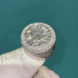 Anillo de campeón personalizado de plata de ley 925, anillo de compromiso, boda o aniversario para hombre, estilo hip hop, chapado en rodio. - Product Image 4