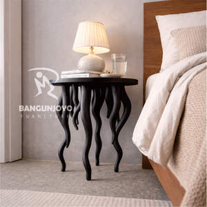 Mesa de Noche Ajustable Hecha a Mano con Madera de Teca Seleccionada para Dormitorio, Villa o Apartamento - Product Image 3