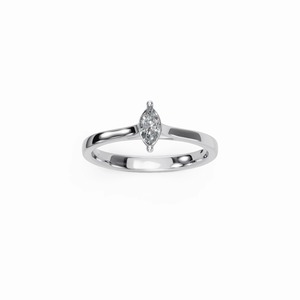 Anillo Solitario con Diamante CVD Cultivado en Laboratorio, Corte Marquesa, Certificado por IGI, Oro Blanco de 18K - Product Image 1