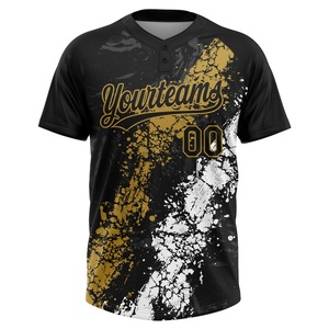 เสื้อซอฟต์บอลลายหินอ่อนสีดำทองขายดีที่สุด ผลิตจากโพลีเอสเตอร์ 100% ผ้าตาข่ายแบบเบิร์ดอาย  รับสกรีนโลโก้ ชื่อทีม หมายเลขผู้เล่น ไซส์ XS-7XL รับผลิตแบบ OEM - Product Image 2