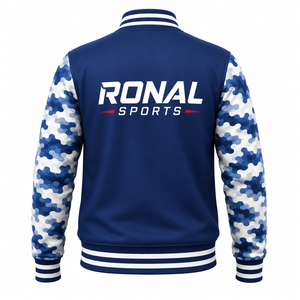 เสื้อแจ็คเก็ตวาร์ซิตี้ผู้ชาย RONAL SPORTS สีน้ำเงินลายพราง แขนเสื้อติดกระดุม สไตล์สปอร์ต เหมาะสำหรับใส่ในฤดูใบไม้ร่วง มีไซส์พลัสสำหรับผู้ชาย - Product Image 2