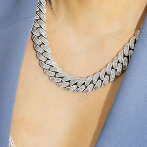 18MM 22" Luxury Miami Cuban Link Chain Necklace Unisex 925 Sterling Silver Gold Plated Moissanite Hip Hop <b>Party</b> Jewelry - Product Image 2