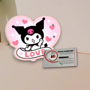 Paleta Magnética Acrílica para Extensiones de Pestañas con Diseño de Corazón Rosa, Kuromi, Hello Kitty y Flores con Diamantes - Product Image 5