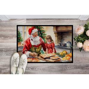 Santa Claus Cookie-Themed <b>Doormat</b> Non-Slip <b>Washable</b> Low Pile 18H X 27W for Indoor and Outdoor Use New Arrival - Product Image 2