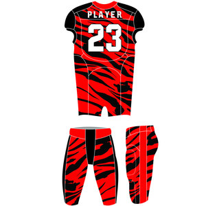 Ensemble d'uniformes de football américain personnalisés, respirant, 100% polyester, séchage rapide, col en V, short et pantalon, bretelles réglables - Product Image 3