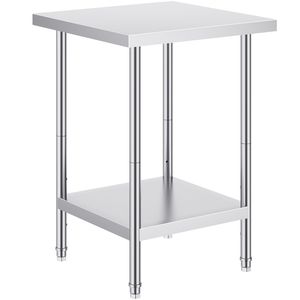 Tavolo da Preparazione in Acciaio Inox per Cucina Commerciale 24 X 24 X 34, Capacità di Carico 700 Libbre, 3 Altezze Regolabili - Product Image 6
