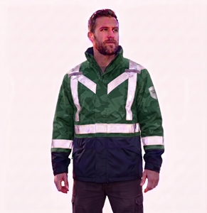 Custom Reflective Safety Jacket Men High Visibility Green <b>Camo</b> Waterproof Windproof Workwear Stand Collar Warm Winter <b>Coat</b> Top - Product Image 1