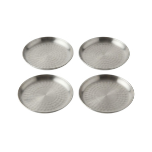 Ensemble de sous-verres ronds en métal avec languette de traction, motif géométrique gravé au laser, sous-verres en acier inoxydable pour hôtels de luxe - Product Image 2