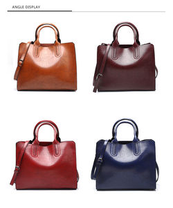 กระเป๋าถือหนังดีไซน์ใหม่สำหรับผู้หญิง / กระเป๋าสะพายไหล่และกระเป๋าถือสีพื้นสำหรับผู้หญิง กระเป๋าแฟชั่น - Product Image 6