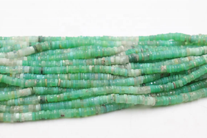 Cuentas de rueda de ópalo de crisoprasa natural sombreadas 6MM 16 pulgadas cuentas de neumático facetadas en forma de Heishi - Product Image 3
