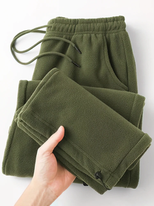 Pantalon de jogging vintage épais et décontracté en toile coupe-vent respirant pour homme, jambe large, ample et chaud - Product Image 3