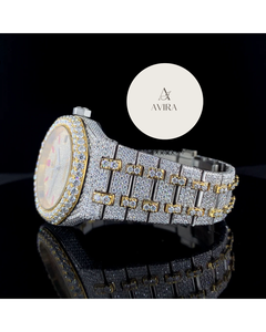 Montre en or jaune sertie de diamants, fabrication indienne, personnalisable, pour cadeaux, promotions et vente en gros disponible à prix d'exportation - Product Image 2