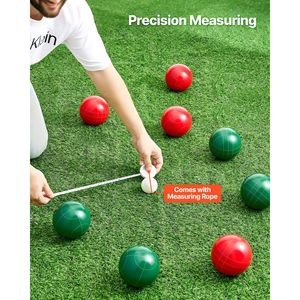 Set di Bocce per 2-8 Giocatori, 8 Palline in Resina da 107mm (Rosse e Verdi) con Borsa per il Trasporto, Corda di Misurazione e Pallino - Product Image 4