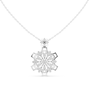 Collier pendentif en or jaune 14 carats avec diamant, plaqué or rose, bijou floral pour mariage, nouveau diamant cultivé - Product Image 5
