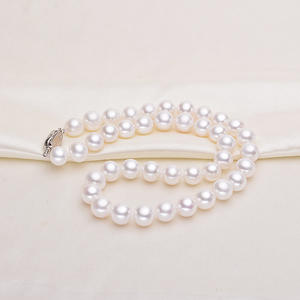 Collier de perles d'eau douce naturelles Tilian 10-11 mm, cercle presque parfait, presque sans défaut, avec une forte luminosité, boucle en argent S925 - Product Image 3