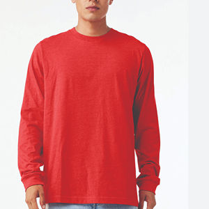 เสื้อยืดผู้ชายแขนยาวคอลูกเรือแบบเรียบง่ายเสื้อยืดผ้าฝ้ายออร์แกนิกสำหรับผู้ชายเสื้อยืดแขนยาวแบบยั่งยืน - Product Image 1