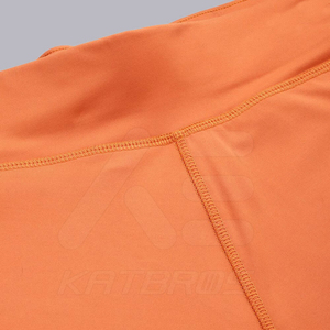 Leggings de yoga longs pour hommes, orange, taille mi-haute, sans couture, en Spandex/Polyester, séchage rapide, respirants, avec taille élastique - Product Image 6