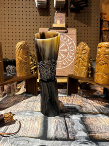 เขาสัตว์วีกิ้งขนาดใหญ่ 8 นิ้ว ทำจากวัสดุออร์แกนิคที่เป็นมิตรกับสิ่งแวดล้อม ทำด้วยมือ เหมาะเป็นของขวัญทางธุรกิจ - Product Image 2