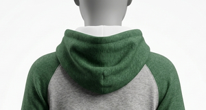 Sweat-shirt à capuche unisexe à manches raglan, gris vert uni, avec poche, décontracté, en molleton français tricoté, écologique, pour l'hiver - Product Image 3