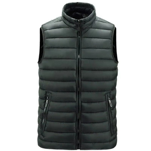 Wholesale Plain <b>Men</b> Hooded Puffer <b>Vest</b> Quilted <b>Thermal</b> Heat Reflective Gilet - Product Image 2
