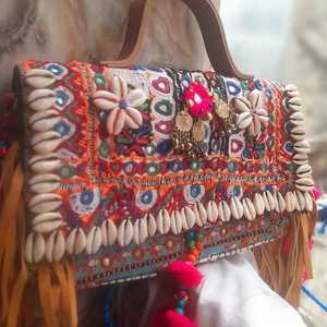 Bolso de mano vintage indio Banjara, bandolera, estilo bohemio, para verano e invierno, con bordado y cierre de cremallera, para señoras mayores, para primavera - Product Image 2