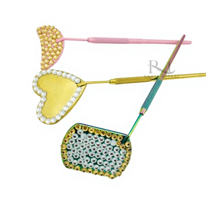White And Gold Stone / Heart/<b>Square</b> Shape Plasma Color Eyelash <b>mirror</b> And Moon Shape Pink powder coated Color Eyelash <b>Mirror</b> - Product Image 5