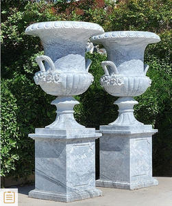 Macetas de Mármol Blanco de Lujo, Ecológicas y Duraderas, Talladas a Mano, Estilo Vintage, para Jardín, Hogar, Macetas con Pedestal, Clásicas para Exteriores - Product Image 3