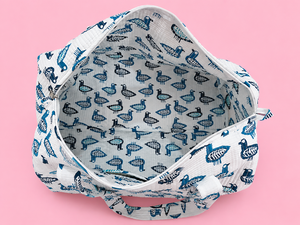 Grande trousse de toilette matelassée en coton, motif animalier, avec fermeture éclair, pour le voyage et l'organisation - Product Image 3