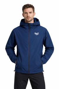 เสื้อแจ็คเก็ตผู้ชาย "ขายส่งเสื้อแจ็คเก็ตกันน้ำสีน้ำเงินสไตล์สตรีทแวร์สำหรับผู้ชาย แบบสั่งทำพิเศษพร้อมฮู้ดปรับได้" - Product Image 6