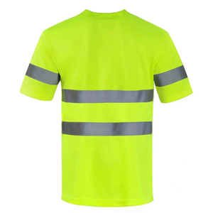 Camiseta de Seguridad de Alta Visibilidad para Hombre, Calidad Premium, ANSI Clase 1 EN ISO 20471 Clase 2, Franjas Reflectantes Amarillas con LED Intermitente, Manga Corta - Product Image 2