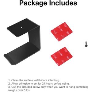 Gancio per Cuffie da Scrivania in Alluminio Nero con Adesivo VHB Forte, Ganci Innovativi con Capacità di Tenuta di 2,2 kg - Product Image 2