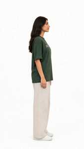 เสื้อยืดคอกลมสีเขียวเข้ม ONETEN APPAREL พิมพ์ลายโลโก้ด้านหน้า ทรงหลวม แขนสั้น ผ้าฝ้าย 100% สไตล์สตรีท รักษ์โลก - Product Image 5