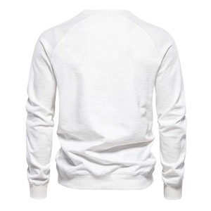 Sweat-shirt à col rond pour homme, brodé, couleur unie, polyester/coton, tricoté, coupe classique, manches longues, coupe-vent - Product Image 2
