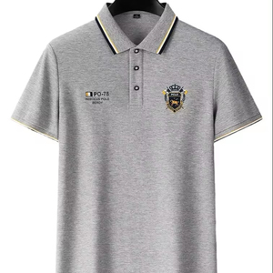 Nouveau Polo Homme Tendance en Tissu Tricoté Respirant Couleur Unie Brodé – Idéal Affaires et Loisirs - Product Image 2